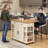 Brianny Rolling Kitchen Cart Island with Foldable Tabletop 2 Drawers and Power Outlet-629526644