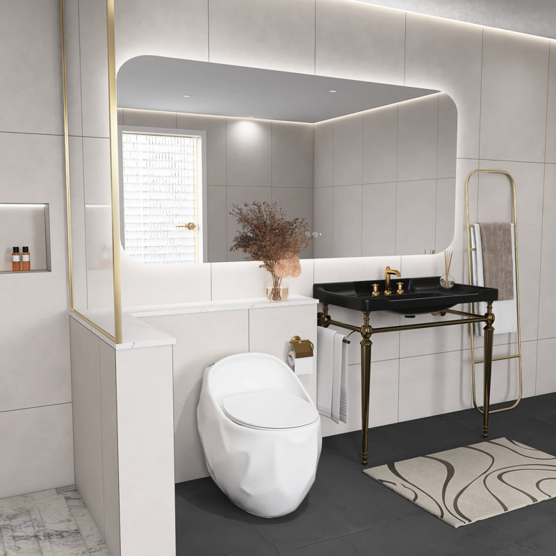 Single Flush 1.28 Glossy White Egg Shape One Toilet - Unique Design For Functional Bathrooms, Quick-Release Seat, Feature, Seamless Cleanliness, Water, Comfortable Standard Height, Quiet Flushing