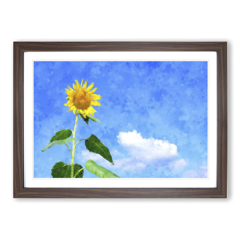 Sunflower Vol.3 - Picture Frame Painting, 36cm H x 48cm W x 2cm D, Walnut Framed