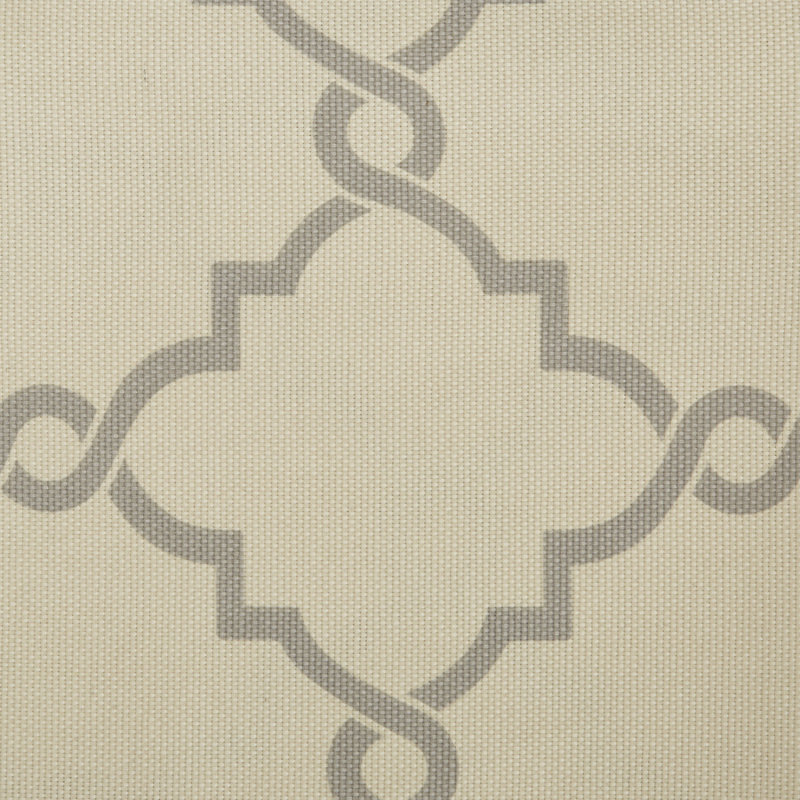 Fretwork Print Grommet Top Window Valance Beige/Grey 50X18", Beige/Gray