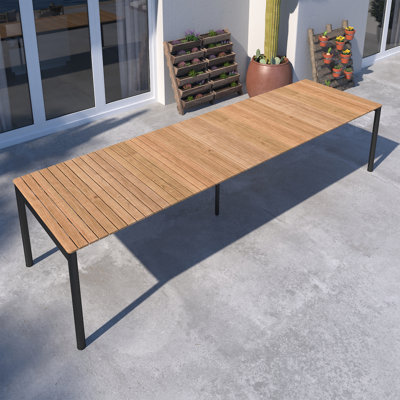 Moores Extendable Rectangular Teak Outdoor Dining Table