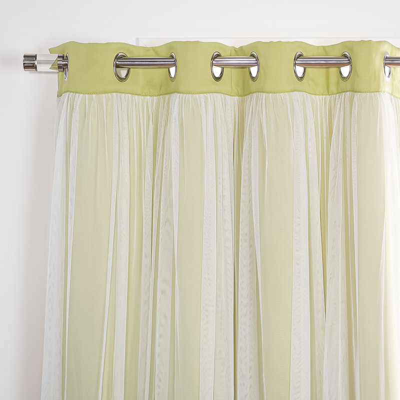Rideau occultant en polyester Fortuna, Vert