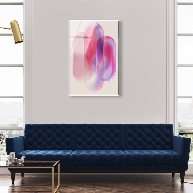 Pink Topaz Gradient Print by Oliver Gal, 37"H x 25"W, White Floater Frame