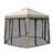 12' x 10' Beige and Black Outdoor Hexagon Pop-Up with Mosquito Net