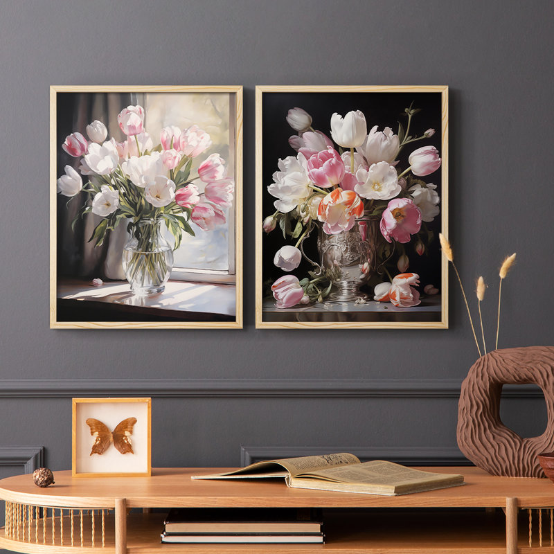 Série FLORAL DCCDVII-Impression encadrée de qualité supérieure - prête à être accrochée - aucun clou requis - aucun clou requis