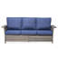 Canapé d'extérieur de 76,7 po de largeur, housses de coussin bleues, siège confortable et résistance aux intempéries