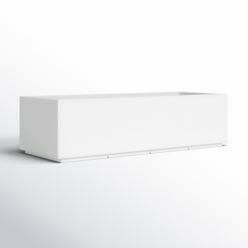 Milan Tall Polymer Box, White, 12"H x 46"W x 17"D
