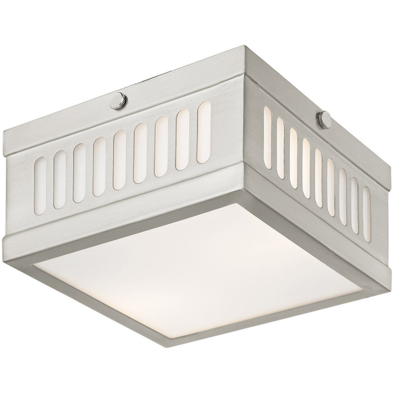 Alix Glass Flush Mount, Brushed Nickel