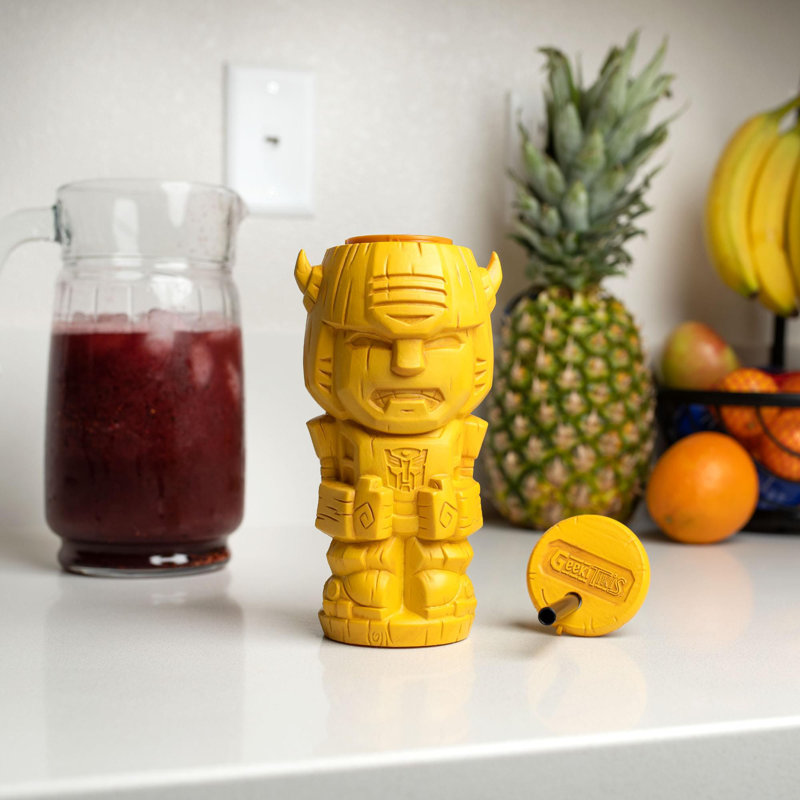 Gobelet en plastique avec paille Geeki Tikis Transformers | Contient 25 onces