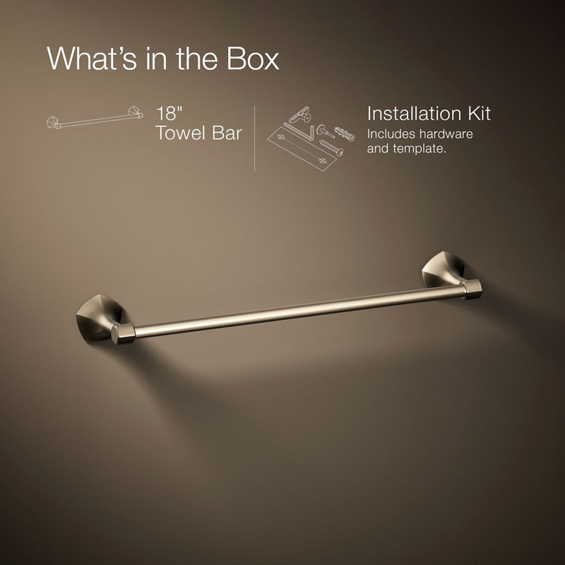 Occasion Towel Bar, 2.31" H x 18" W x 3.5" D, Vibrant Brushed Bronze