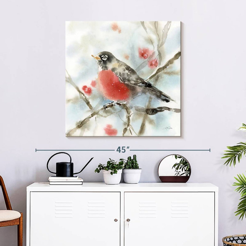 Brampt Perched Winter Robin, 30" H x 30" W