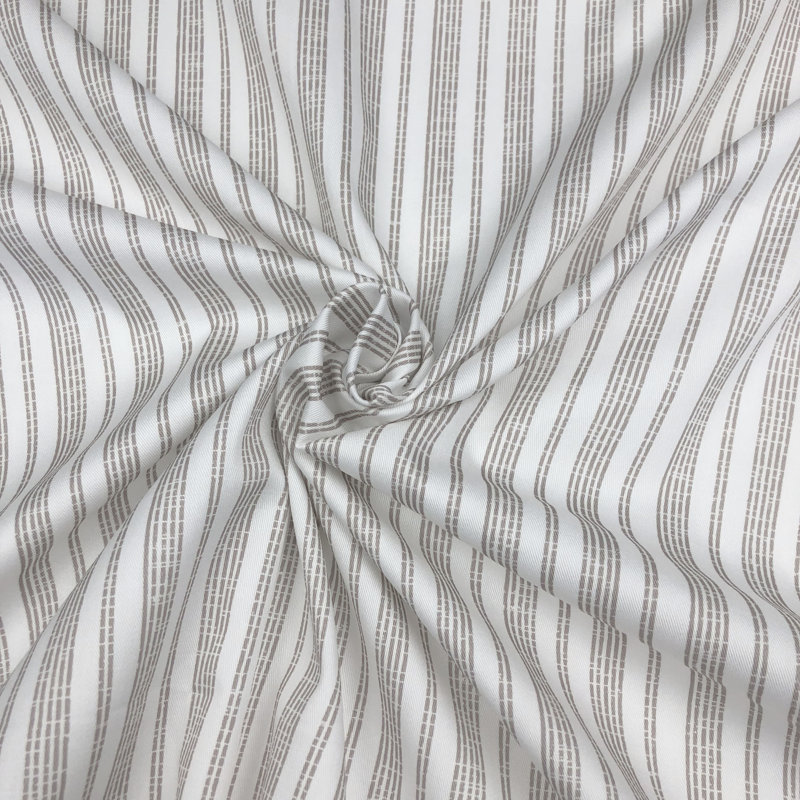 Pacific Stripe Reversible Cotton Comforter Set, Mushroom, Twin Comforter + 2 Standard Shams