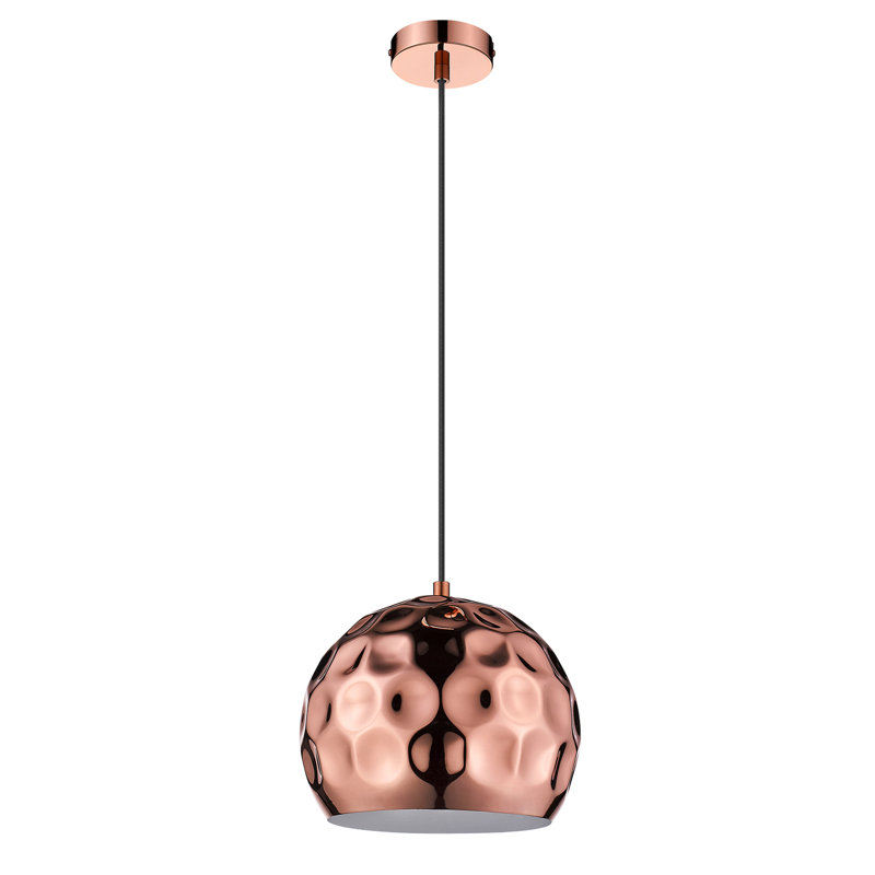 Margr 1 - Light Copper Dome Pendant, 176cm H x 25cm W x 25cm D