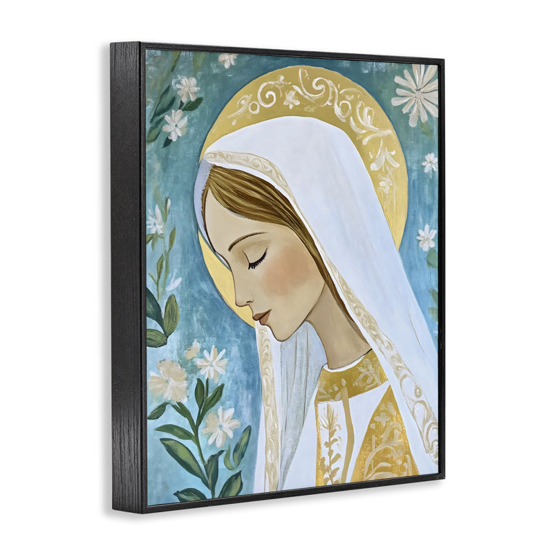 «Blessed Mary Portrait», estampe numérique, design par Franklyn Gregory, H 14 po x l 11 po, Giclée encadrée noir minuit