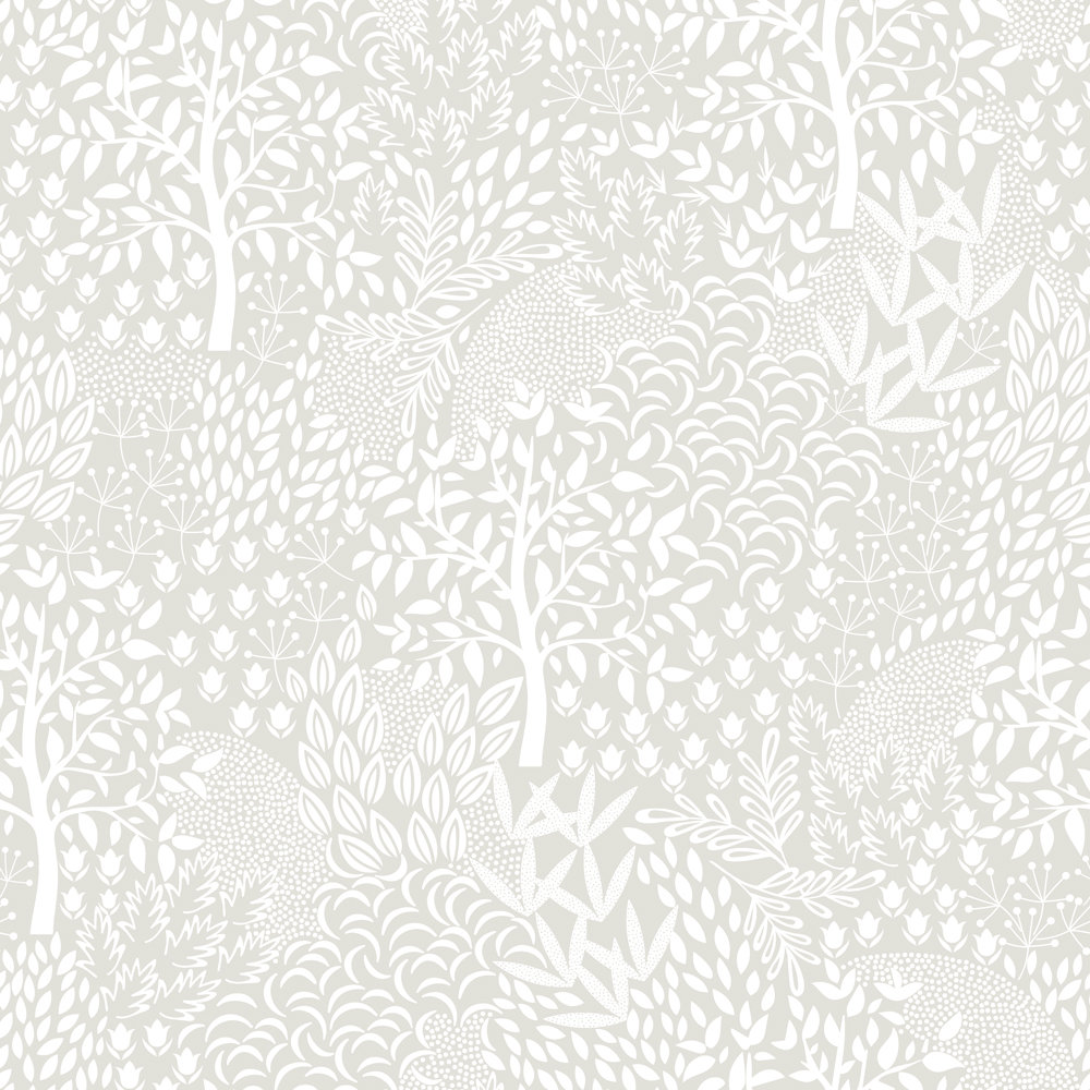 Woodland Fantasy Self-Adhesive Wallpaper Roll, Folk White