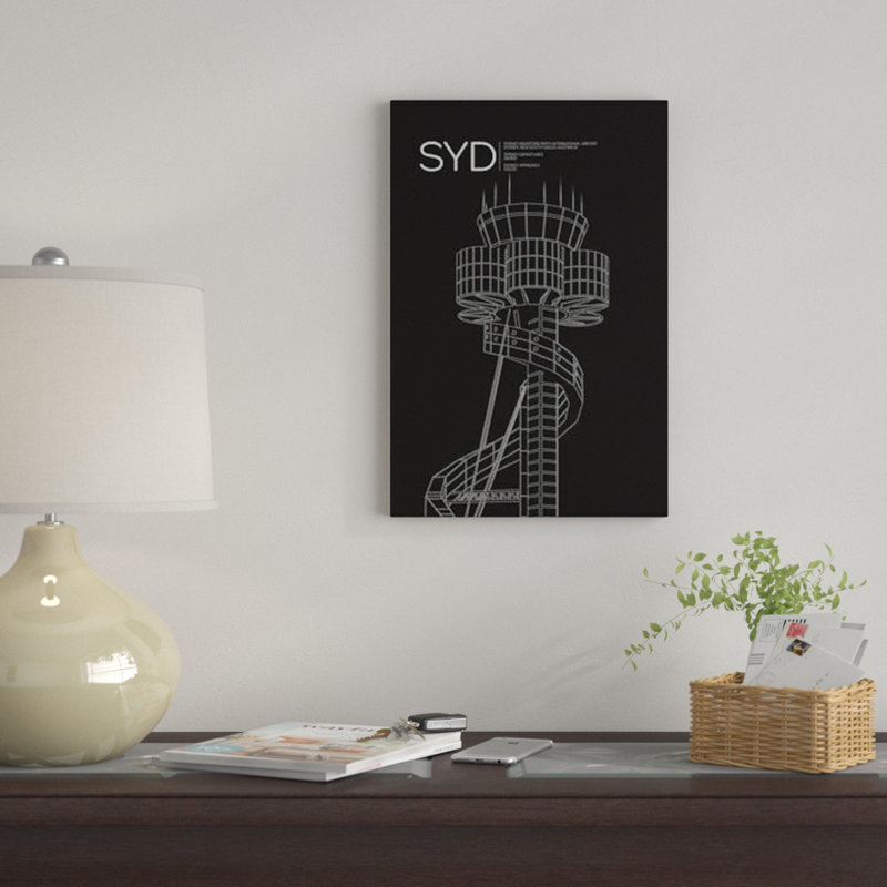 « syd, aéroport international sydney » par 08, reproduction d’impression sur toile, H 32 po x l 24 po x P 1 po, Blanc