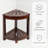 NABYTOK Solid Wood 2-Tier Corner Shower Bench, 12"x12"x16.5" Bathroom Chair with Storage Self for Shower, Corner Stool for Inside Shower, Assembly Required (Dark Brown, Nacre Wood)-770133582