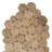 80" Natural Geometric Circles Scalloped Shape Jute Table Runner