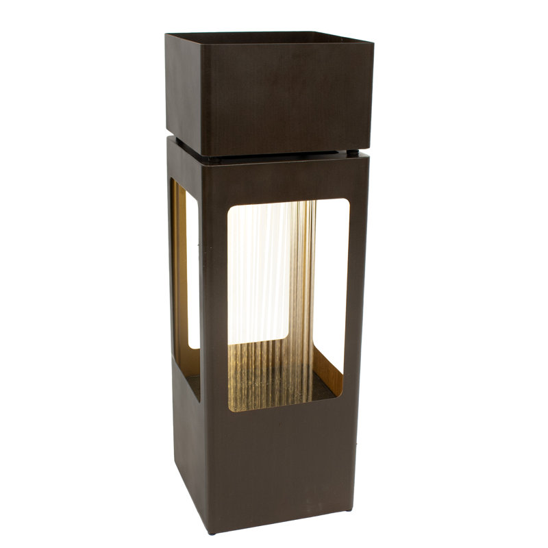Serene Showers Zinc Outdoor Fountain with Planter and LED Lights
