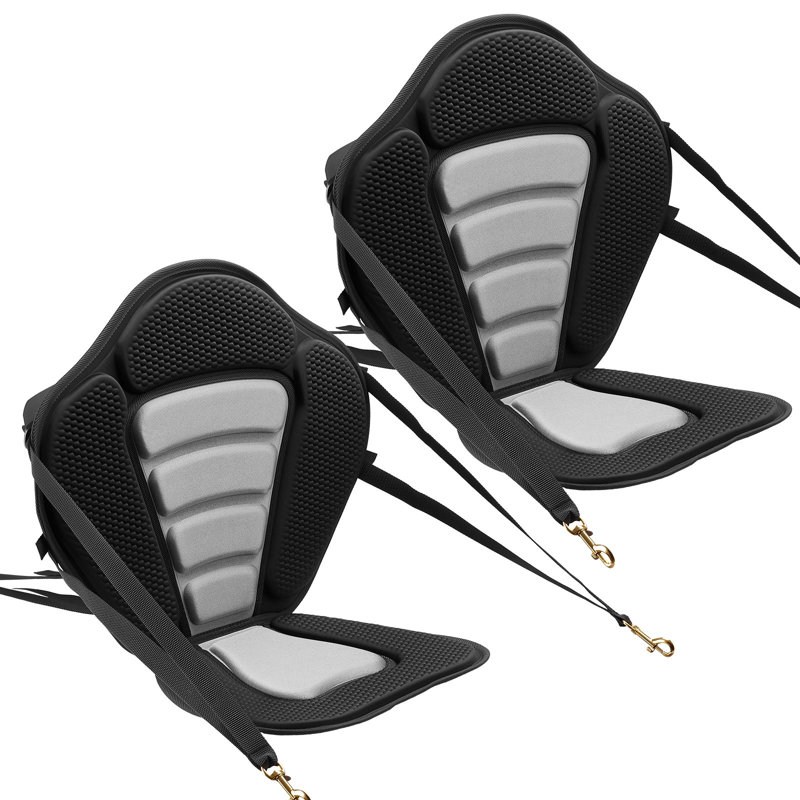 Kayak Seat, 0.5" Thick, Universal Paddle Board Seat with Back Support, Sit-on-Top Soft Padded Cushion with Storage Bag & Adjustable Straps for SUP, Canoe, Fishing Boat, Inflatable Kayak