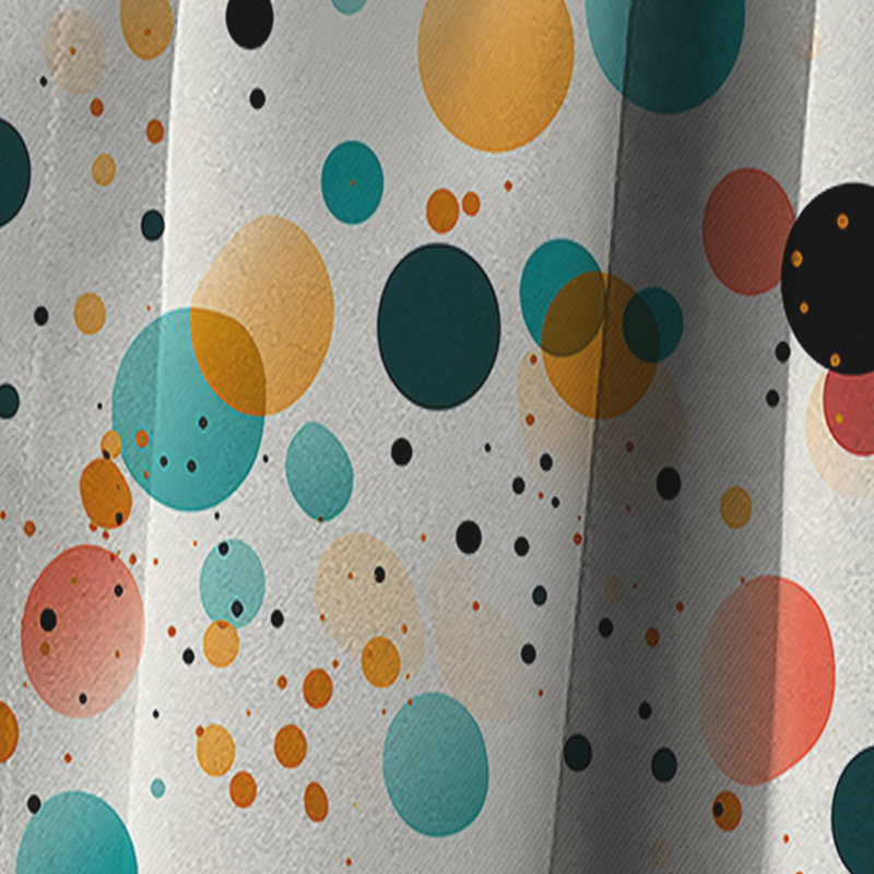 Motif à pois multicolore vibrant IV - Rideau abstrait - Rideau occultant - 1 panneaux, L 52 po x L 120 po