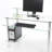 Doynton Glass Aluminium Computer Desk-1631421087