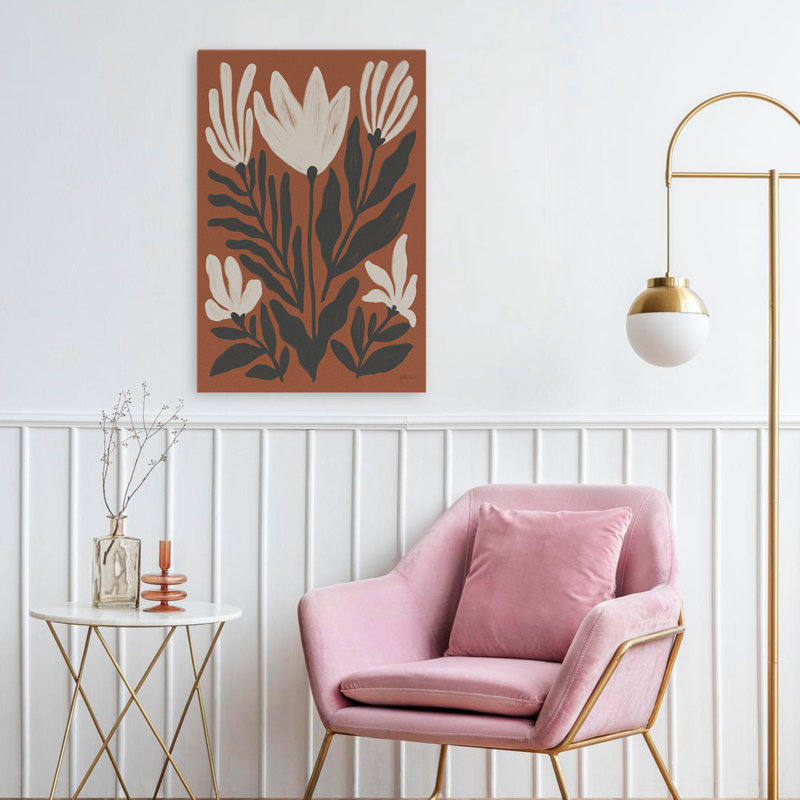 Simple Petals II V2 - beige, noir, brun, crème, H 24 po x l 16 po
