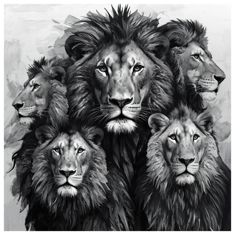 Coussins Group of Lions, 26 x 26 pouces
