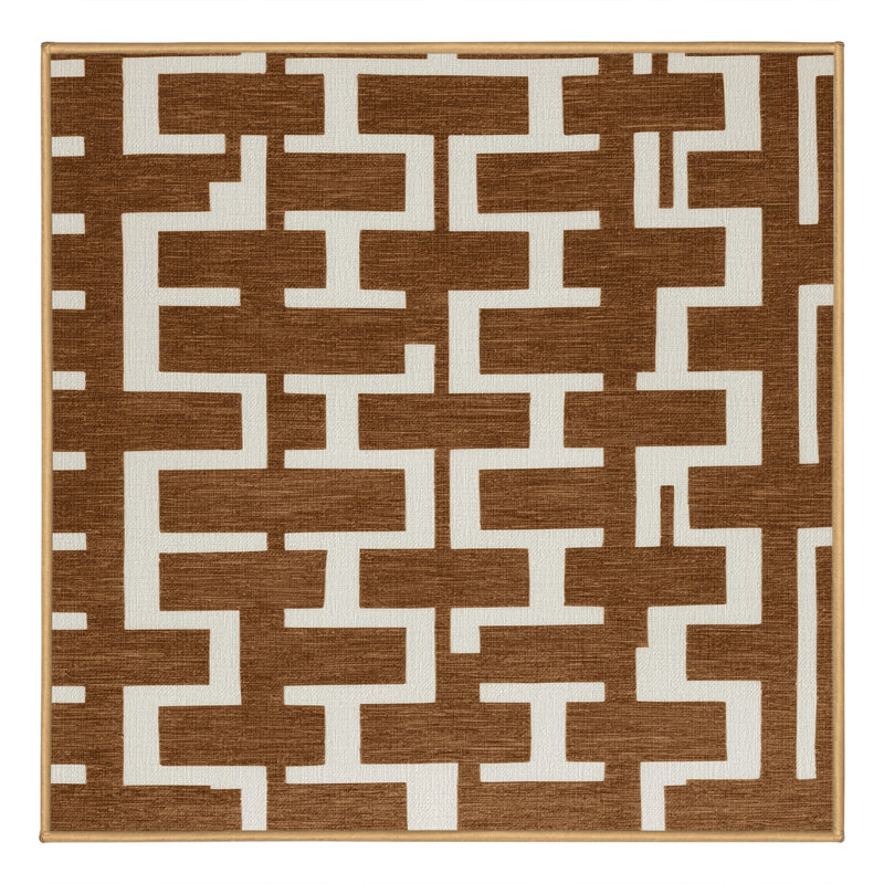Machine Washable Trellis Brown Area Rug, Carré 8 pi