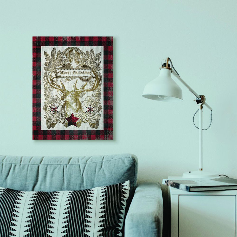 «Merry Christmas Moose», impression, H 30 po x l 24 po, Toile tendue