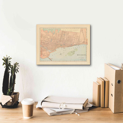 'Map of Montreal' by Wild Apple Portfolio, Canvas Wall Art