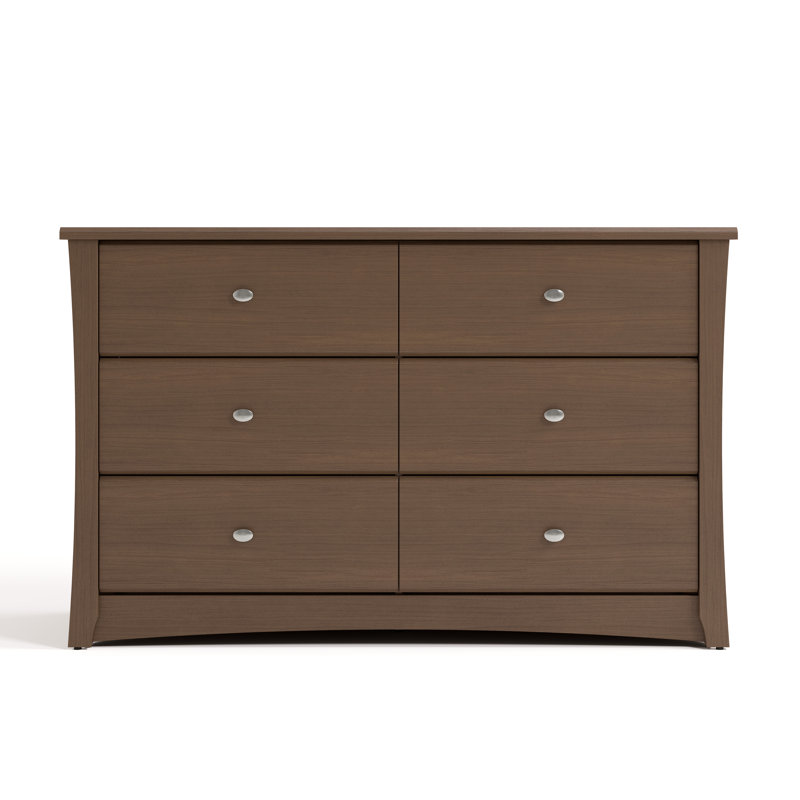Crescent 6 Drawer Double Dresser, Hazelnut
