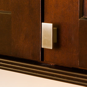 Mirada Rectangular Knob, Antique Brushed Satin Brass