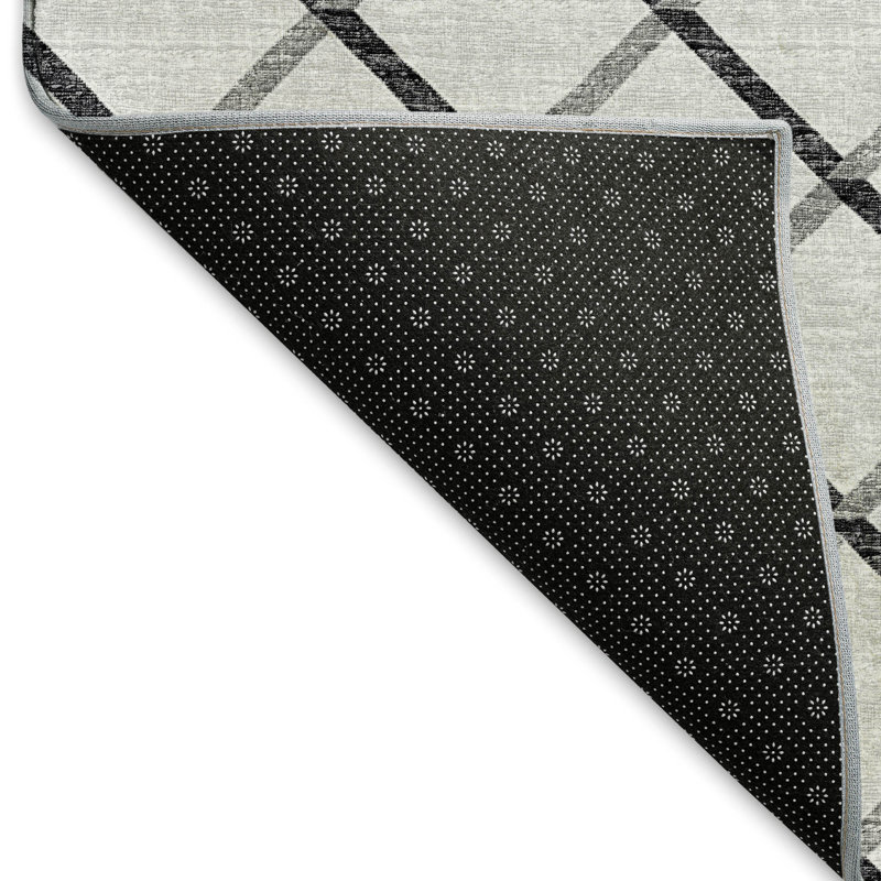 Premium Machine Washable Uran AMF140 Gray Rug, Round 8'
