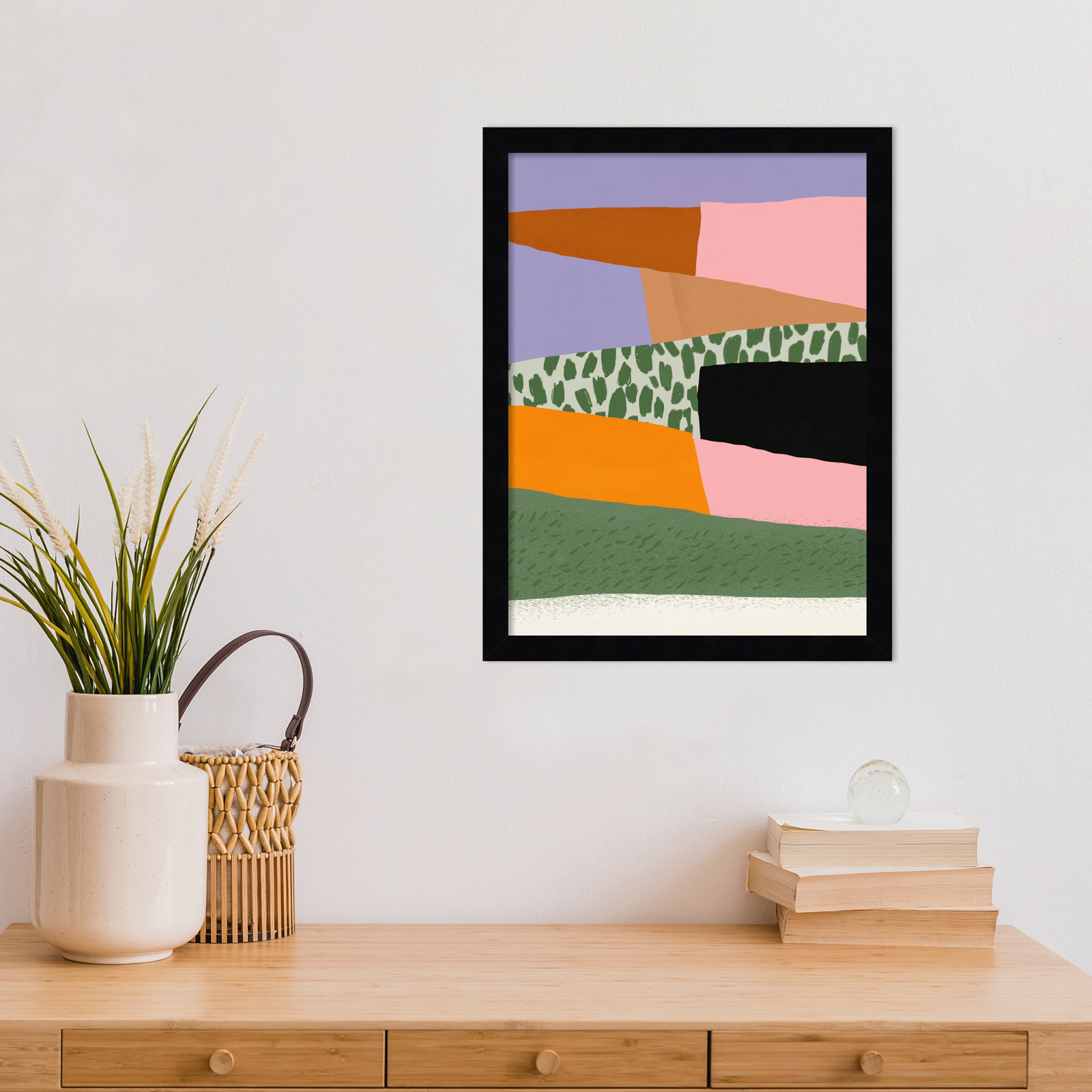 Abstract Minimalism Collage 02 Print, Black, 17" H x 13" W