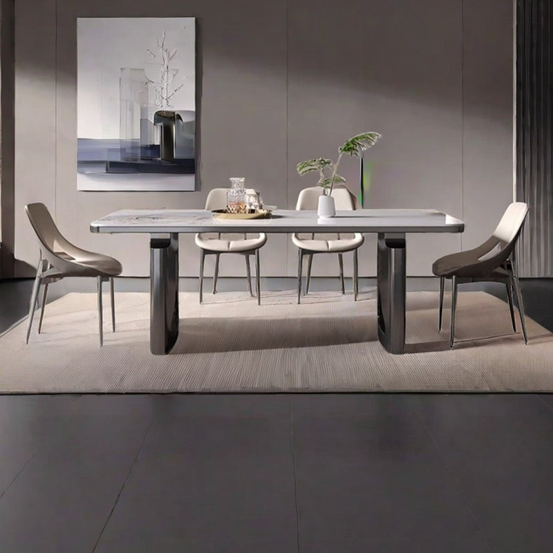 Simple modern home dining table sets, 29.53"H x 62.99"L x 33.46"W