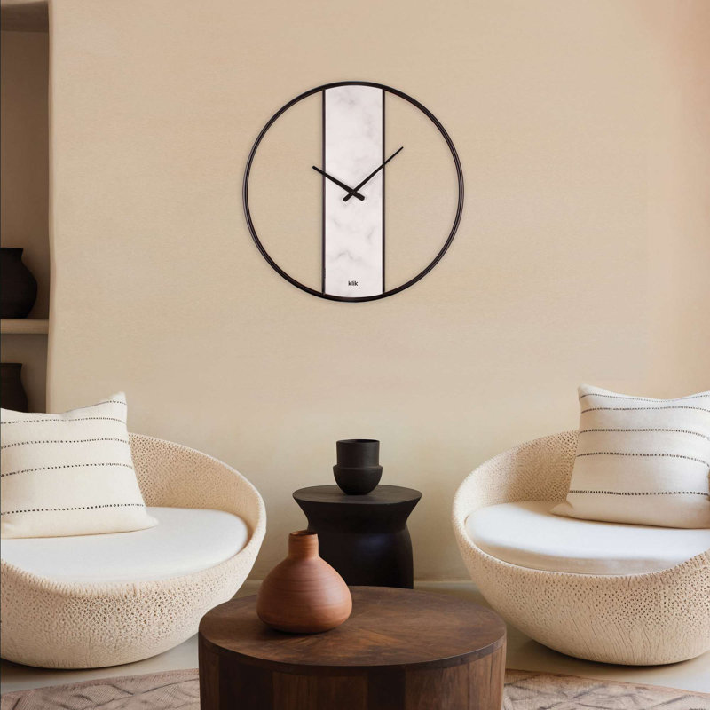 Elegant Decorative Metal Wall Clock, 24.4 x 24.4 inches | 95% Steel / 5% MDF, Silent Sweep Movement | Modern White Design for Home Décor & Office Spaces | Perfect Timepiece for Style & Functionality