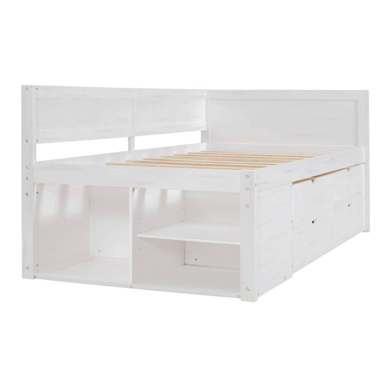 Daybed With Drawers And Shelves, Twin, White