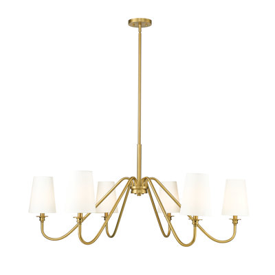 Lustre à intensité variable en acier 6 lumières Sujal