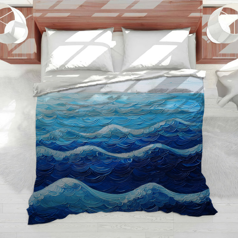Housse de couette Ocean Waves Bedding Seascape, Housse de couette pour lit simple