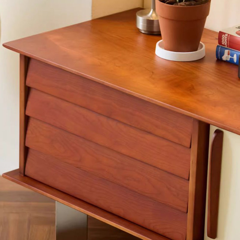 Simple design sense solid wood TV cabinet