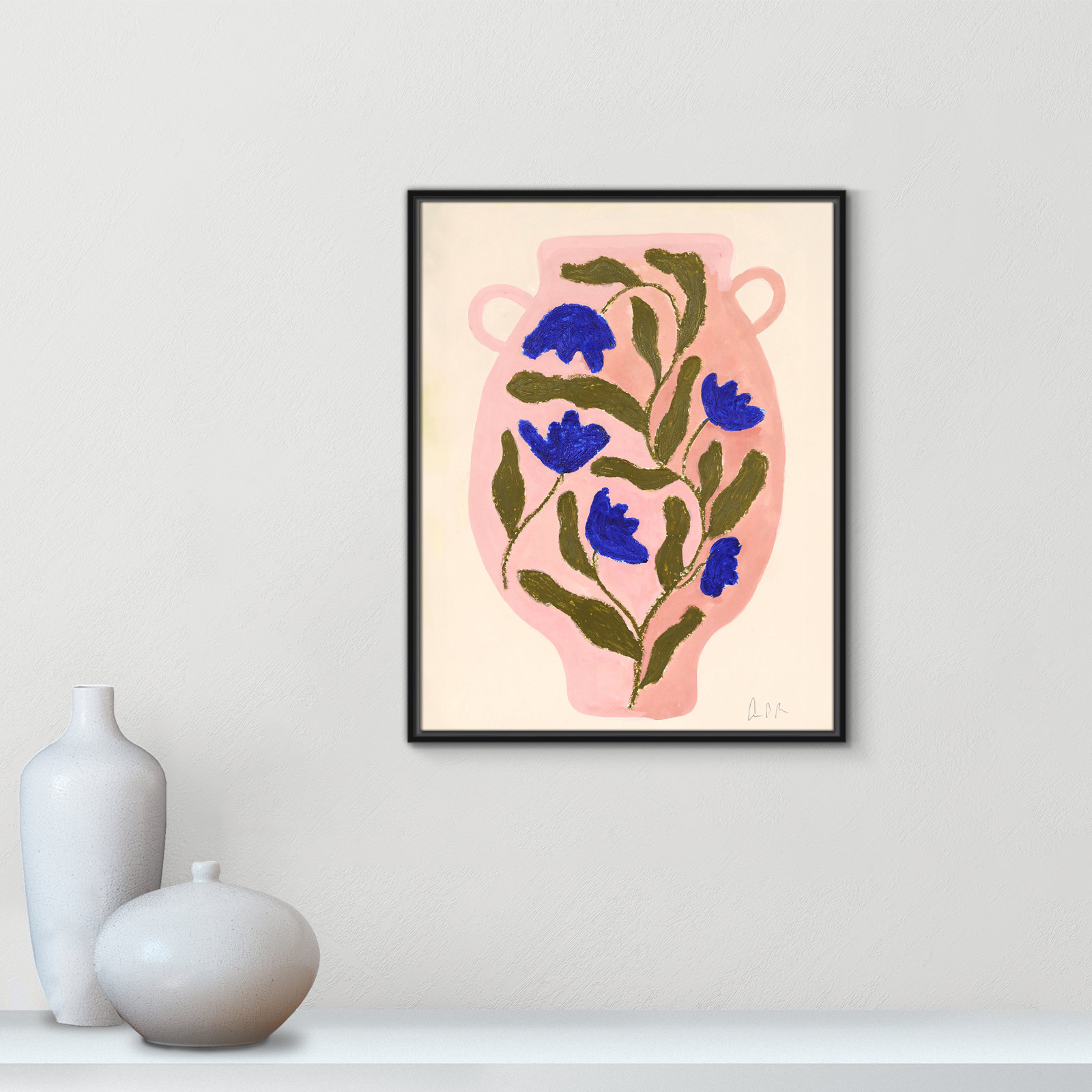 Vase No. 01 Print by Camilla Bergqvist, 29.5" H x 23.5" W, Black