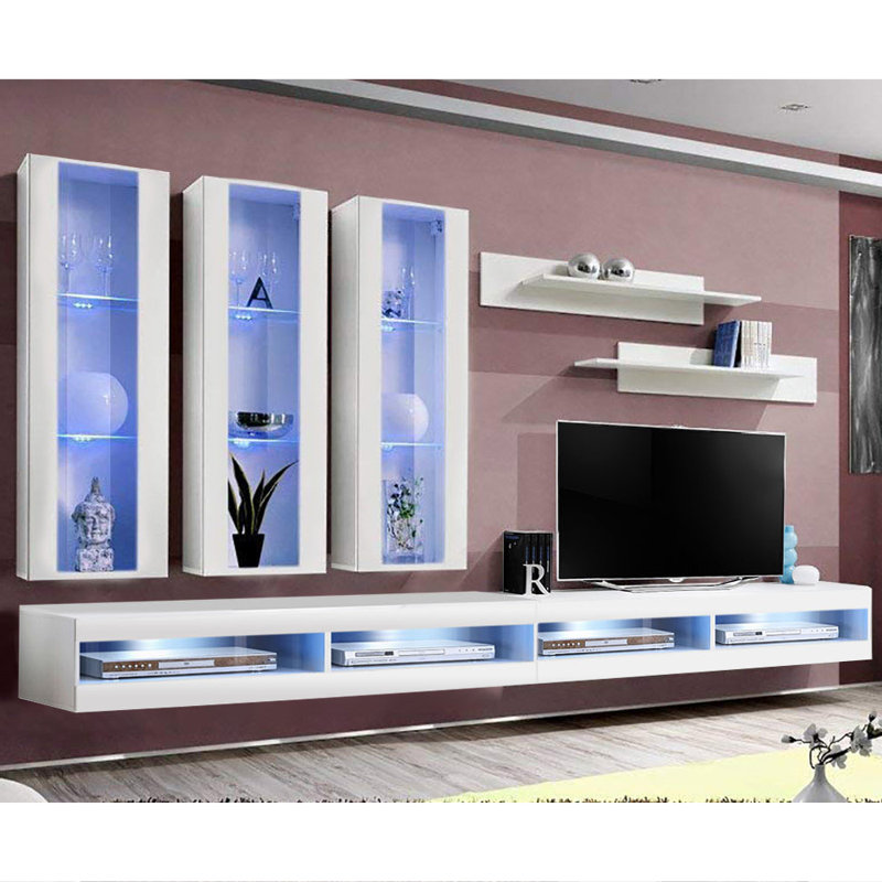 Flye3 Floating Entertainment Center for TVs up to 70", White