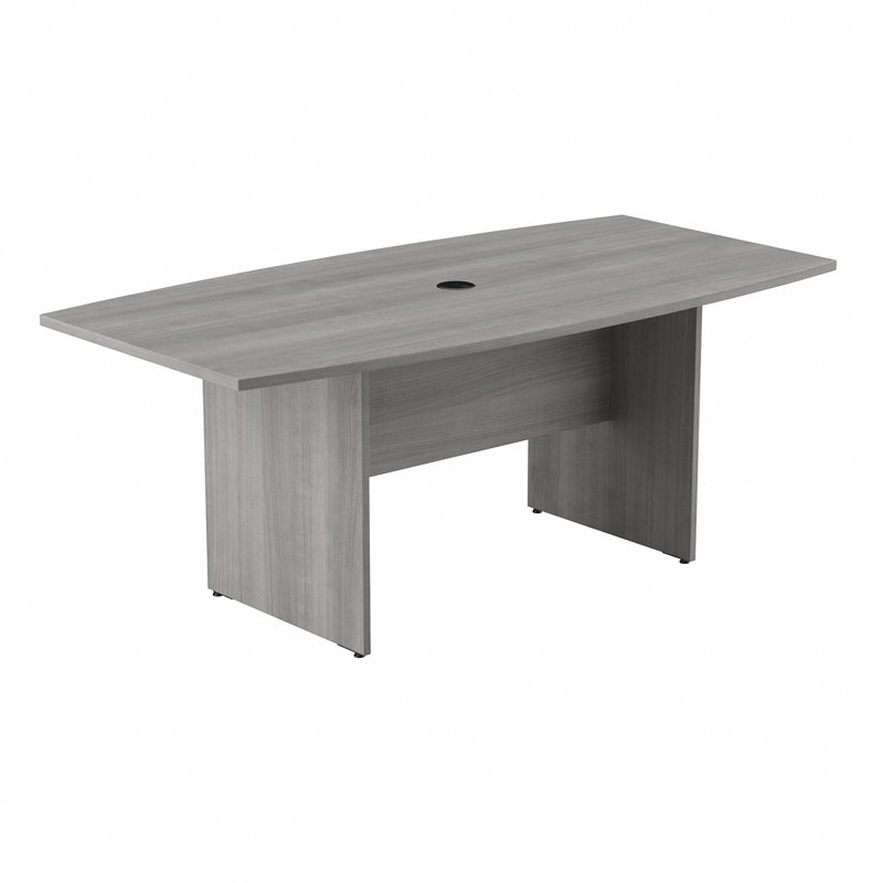 Table de conférence en forme de bateau BBF, Gris platine
