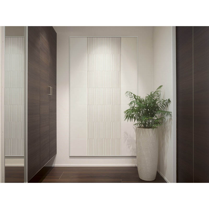 Granas Vague 6" x 12" Ceramic Embossed Wall Tile, White