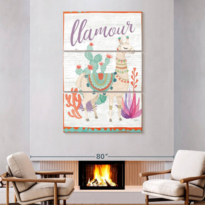 Brampt Lovely Llamas Llamour, 74" H x 48" W