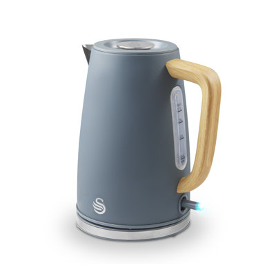 Swan SK19024 Fjord Jug Kettle with Rapid Boil, 360 Degree Swivel Base, Wood Effect Handle, 1.7L, 3000W