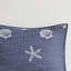 Courtepointe en coton bleu marine - 100% avec broderie lavable à la machine 4 pièces, images côtières, facile à nettoyer-120258469-120258471