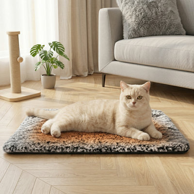 4-Pack Self-Heating Cat Mat, Washable Thermal Kennel Pad Reflects Body Heat, for Indoor/Outdoor Pets, Gray, 16" x 20"