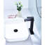 Robinet de salle de bain avec bec cascade, poignée simple, acier inoxydable noir mat et approuvé, aérateur de 1,2 gallon par minute, robinet de montage à bonde escamotable-121628010